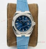 Swiss Grade 1 Vacheron Constantin Overseas Blue Diamond Watch Swiss Quartz 33mm
